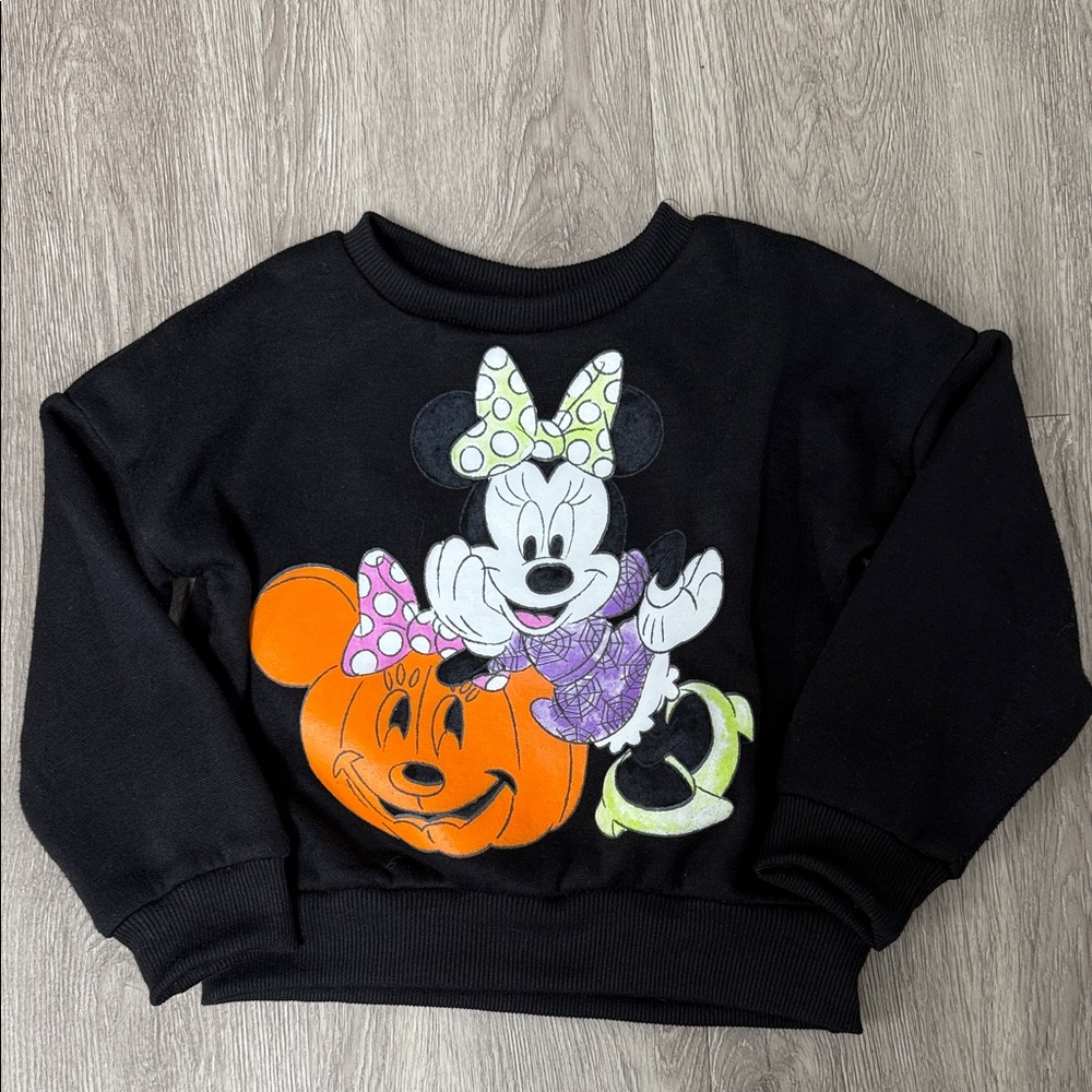 Disney Black Sweatshirt with Minnie Mouse and Pumpkin